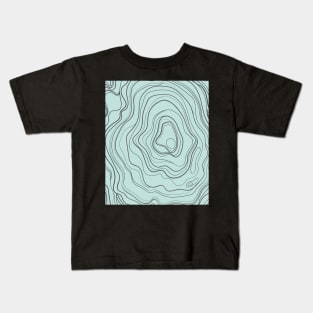 Blue Abstract Topography  Aesthetic  Pattern Kids T-Shirt